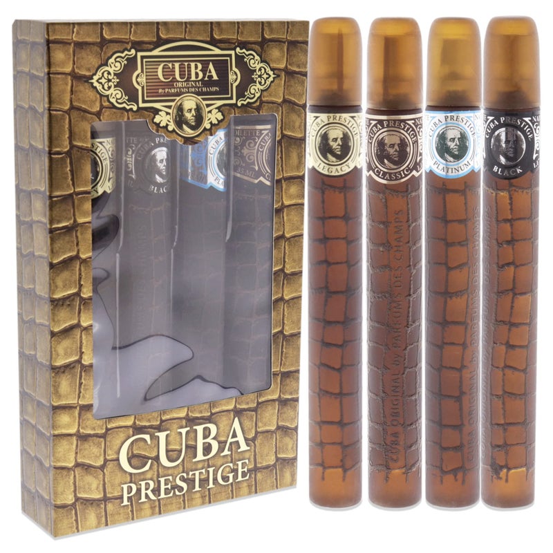 Cuba Prestige 4 Piece Gift Set for Men (Classic + Black + Platinum + Legacy) Eau De Toilette Spray 1.7 Ounce Each - Image 3